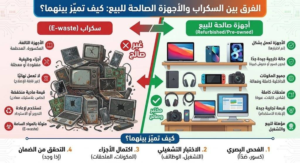 الفرق بين السكراب والأجهزة الصالحة للبيع